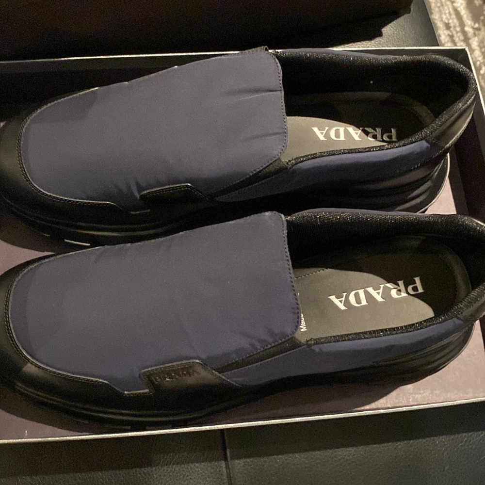 Prada Navy Slip On Sneaker Size 11.5 NIB